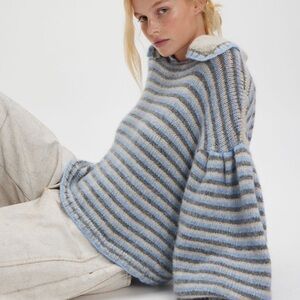 Free people frills soft spun collared sweater NWT